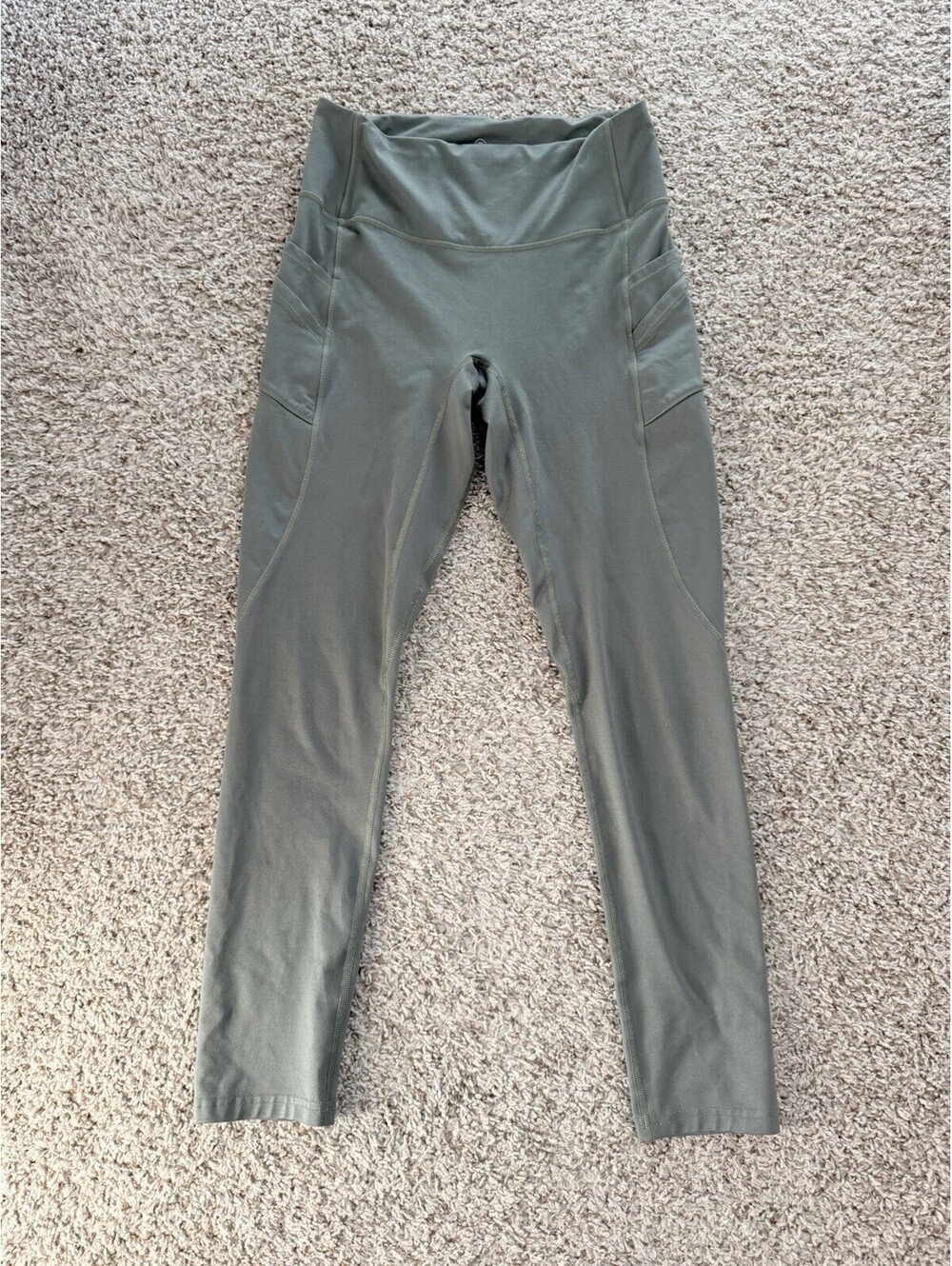 Blanqi Hipster Contour Postpartum Olive Green High-Waist Leggings  Size M